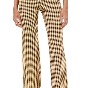 Shopbop women’s Checked Flare Pants in Yellow and Burgundy